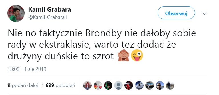 Grabara KOMENTUJE wysoką wygraną Brøndby z Lechią! :D